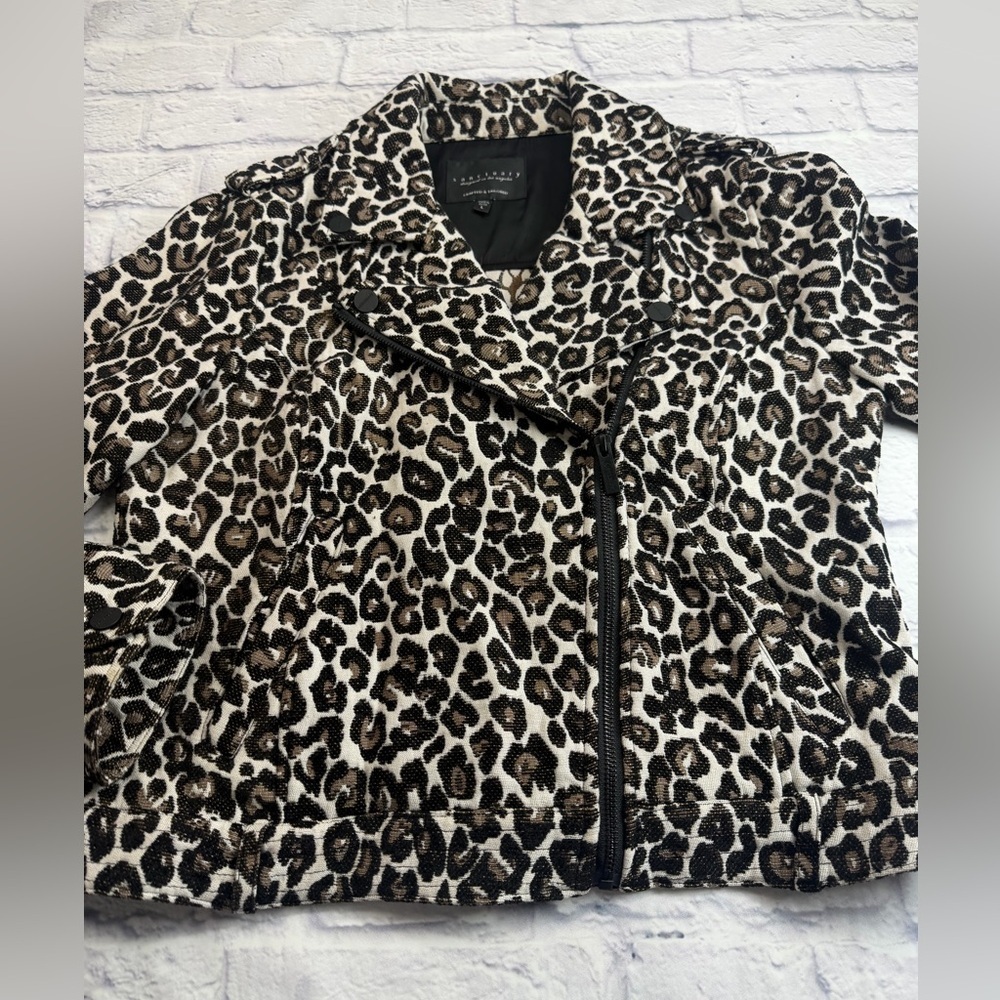 Sanctuary “Poison & Leopard” Moto Jacket from Revolve. Size L. Baddie - Picture 3 of 13